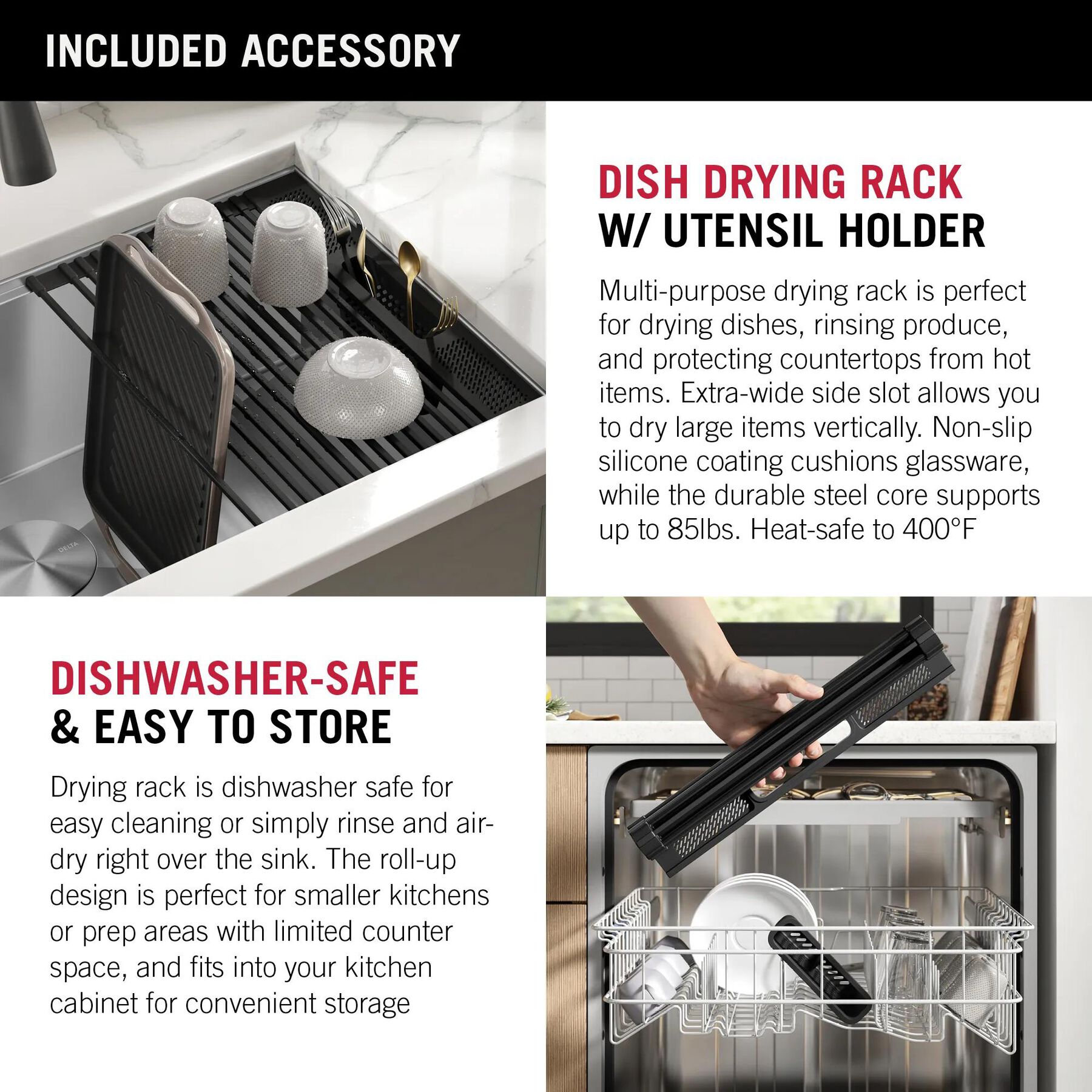 45&rdquo; Workstation Undermount Single Bowl 16 Gauge Stainless Steel Kitchen Sink with 2-Tier&nbsp;WorkFlow&trade; Ledge and Accessories